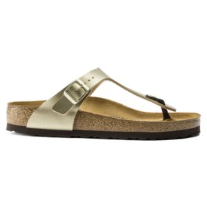 Birkenstock Womens Sandals - Slip-on Flip-flop Shoes - Metallic Gold (size 8)