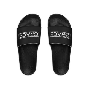 Mens Black Slide Sandals – Grace Christian Inspiration Word Art