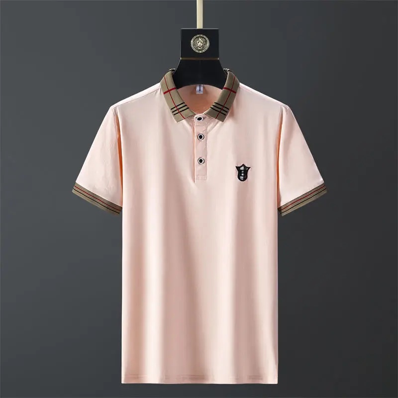 Home Burberry Logo Collar Cotton Polo Shirt
