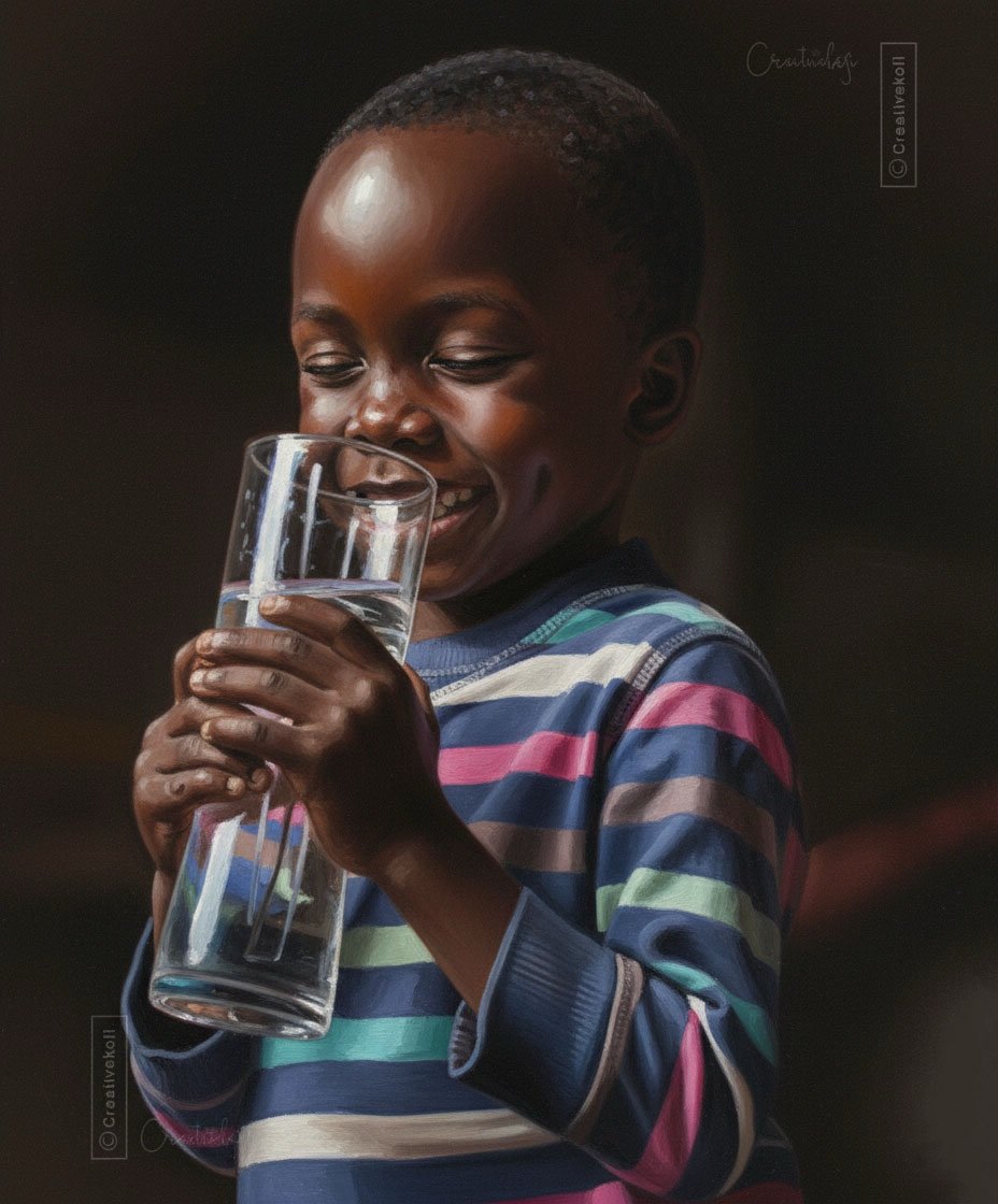 Home Pure Vitality | Joyful Child with Water Digital Art