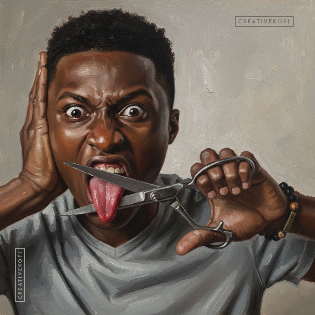 Home Cut the Noise – Bold Expression Digital Art Print (Instant Download)