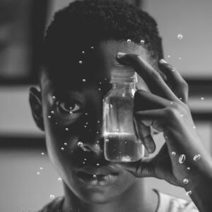 clarity in the chaos – digital download wall art (black & white portrait print)