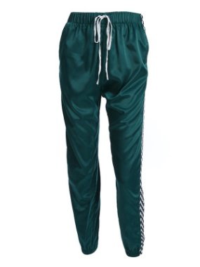 Ribbon Splicing Checkerboard Lace Casual Trousers