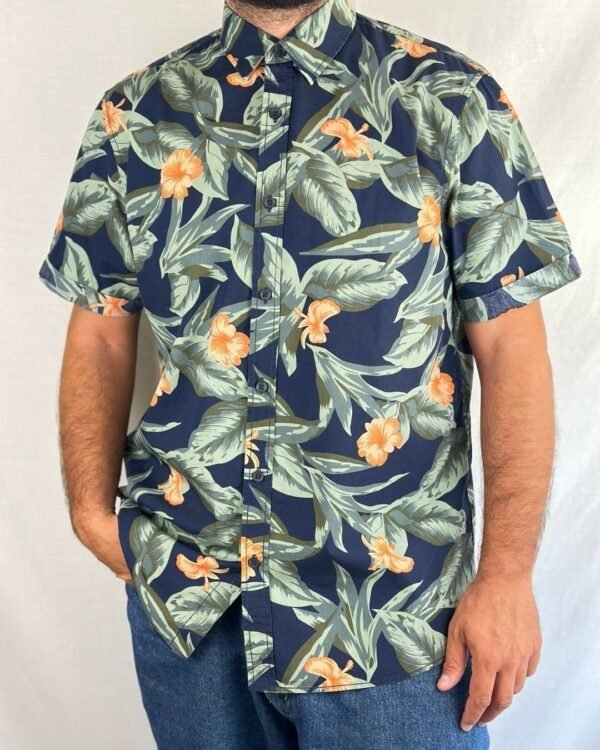 Livergy Men's Tropical Floral Short-Sleeve Button-Down Shirt