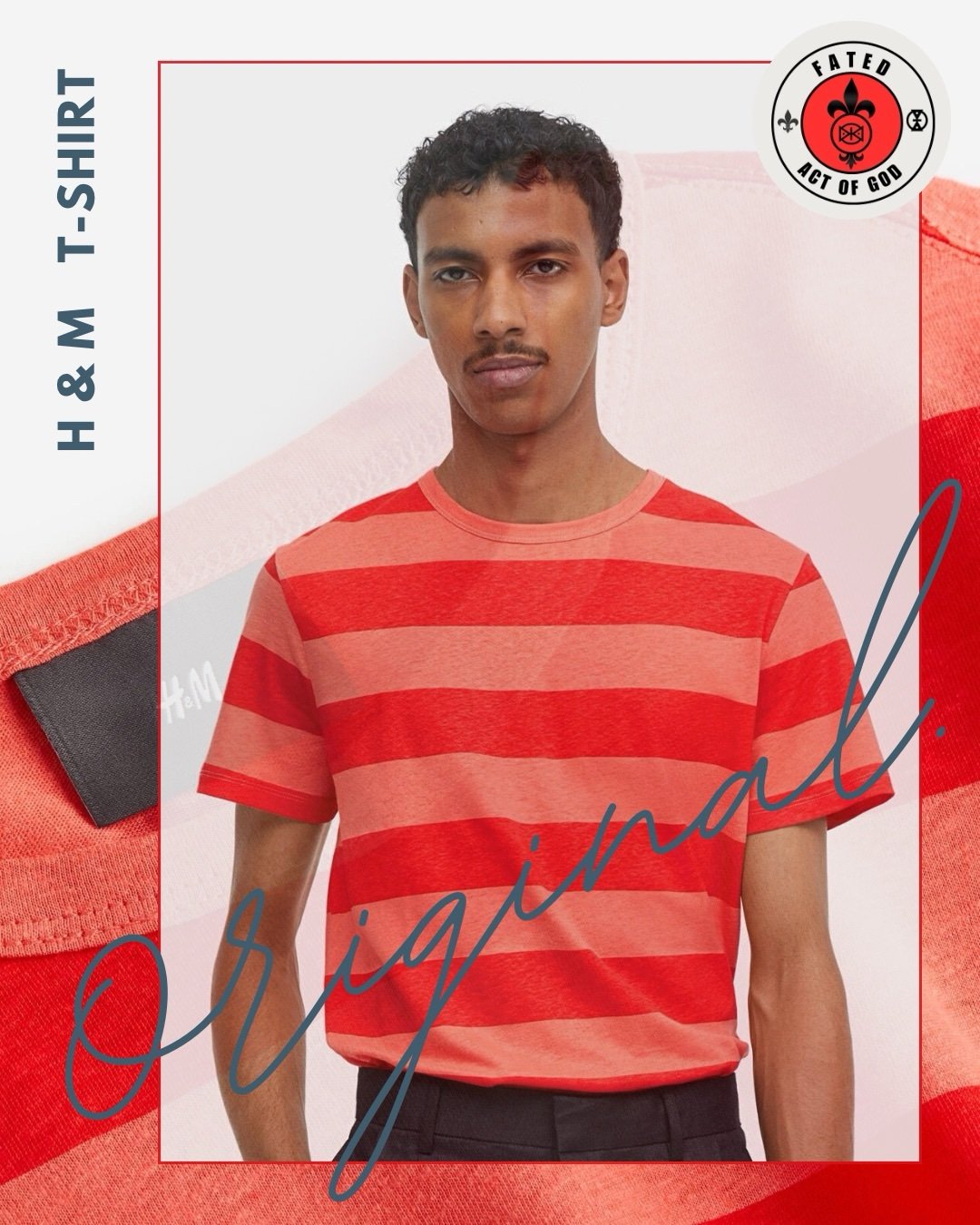H&M Men's Striped Crew Neck T-Shirt
