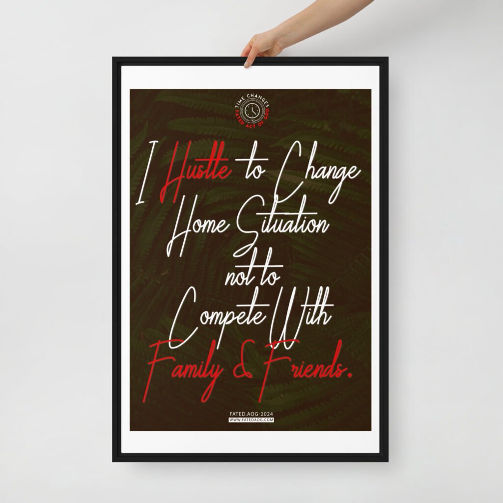 Hustle Framed canvas