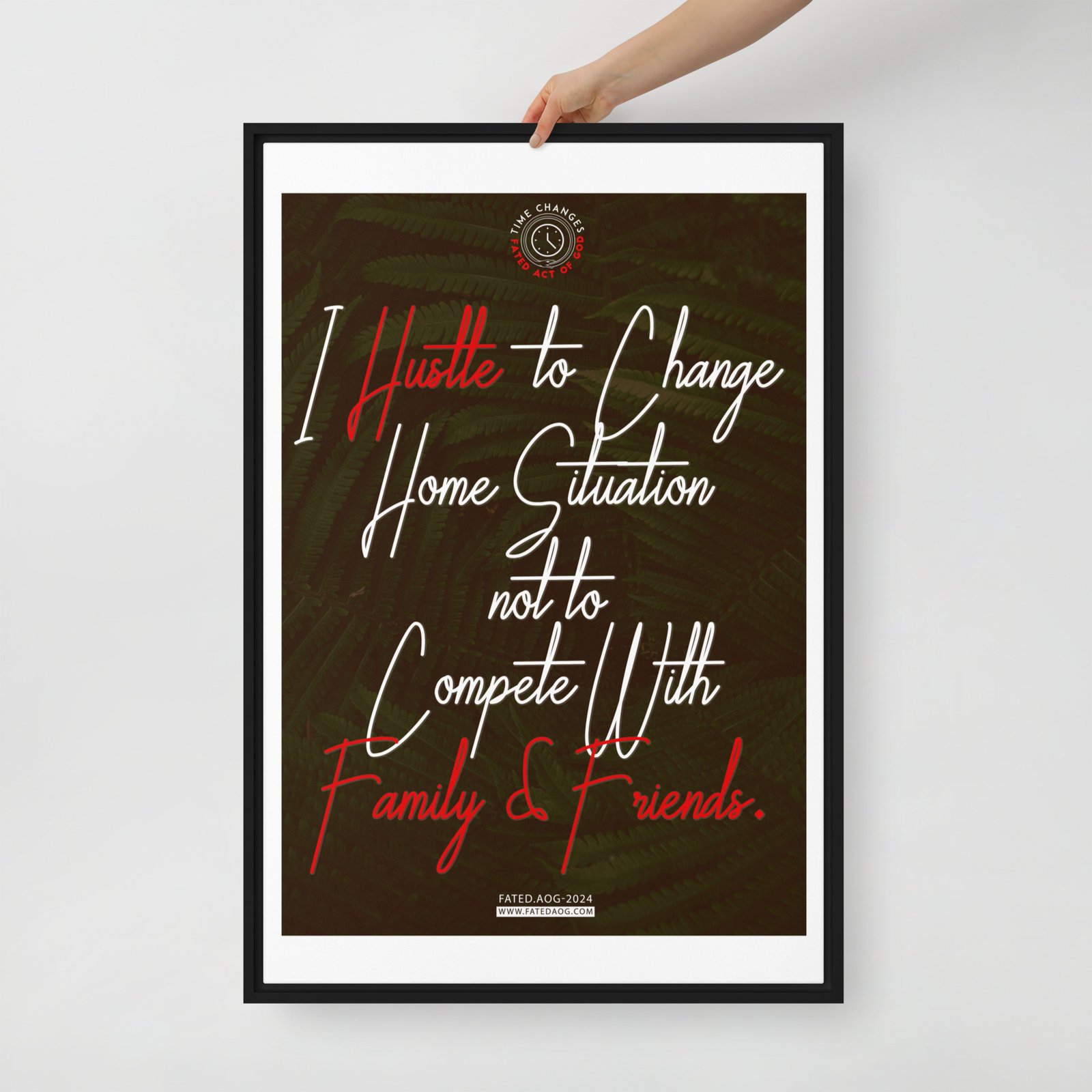 Hustle Framed canvas