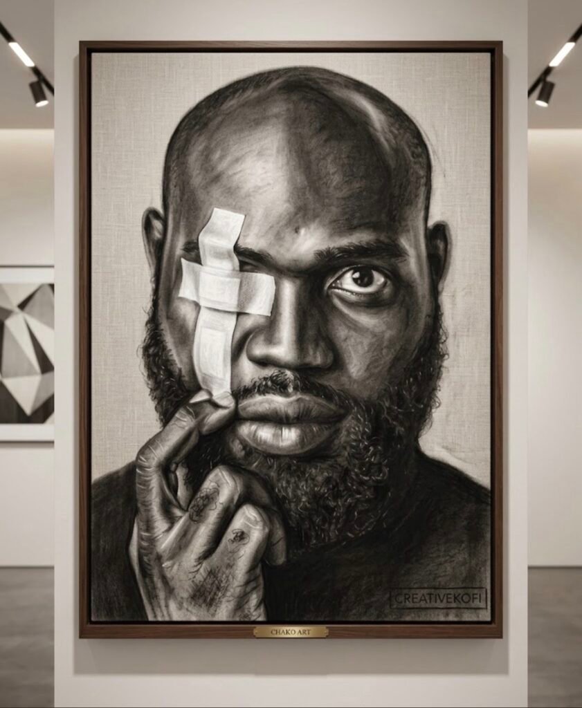 The Wounded Gaze - Charcoal Portrai